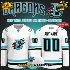 Columbus River Dragons New 2025 White Custom Hockey Jersey