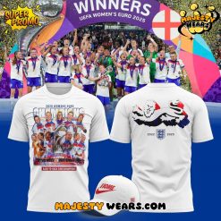 England Lionesses 2025 Winners T-Shirt – White – Unisex