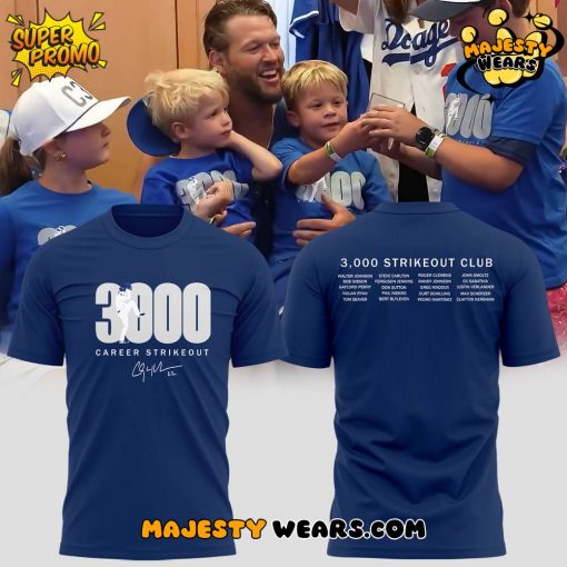 Los Angeles Dodgers Clayton Kershaw’s 3,000th-Strikeout 2025 T-shirt