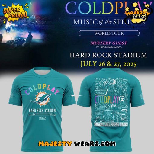 Miami Dolphins x Coldplay Special Edition 2025 T-Shirt