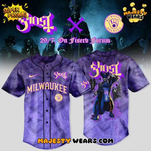 Milwaukee Brewers x Ghost Band World Tour 2025 Jersey