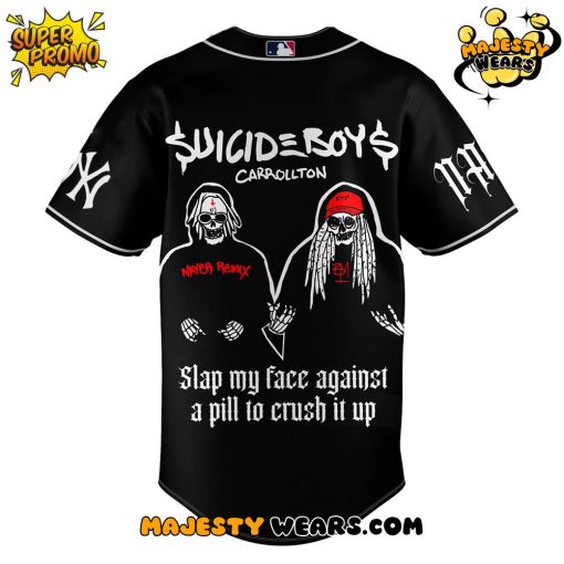 New York Yankees x Suicideboys “Broken Just Lay Me Down In My Grave” Personalized Baseball Jersey
