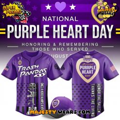 Rocket City Trash Pandas x Purple Heart Day Baseball Jersey