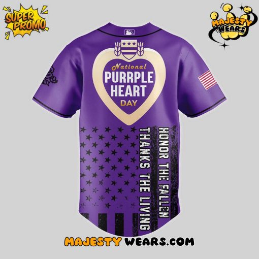Rocket City Trash Pandas x Purple Heart Day Baseball Jersey