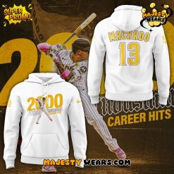 San Diego Padres Machado 2000 Career Hits White Hoodie