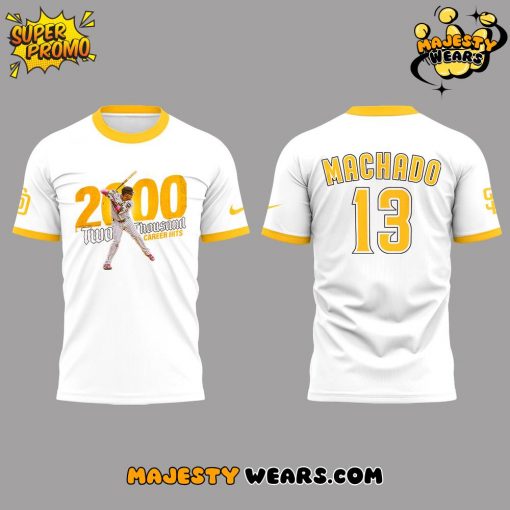 San Diego Padres Machado 2000 Career Hits White Tee