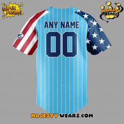 Sugar Land Space Cowboys 4th of July Patriotic Custom Baseball Jersey
