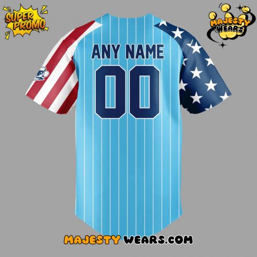 Sugar Land Space Cowboys 4th of July Patriotic Custom Baseball Jersey