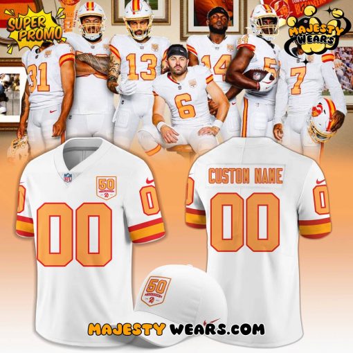 Tampa Bay Buccaneers 50th Season Game White Football Jersey