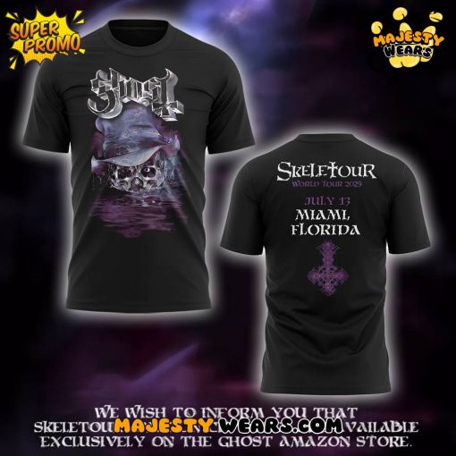 The Band Ghost “The SKELETOUR” Miami Tour Shirt