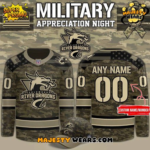 Columbus River Dragons x Military Appreciation Custom Hockey Jersey