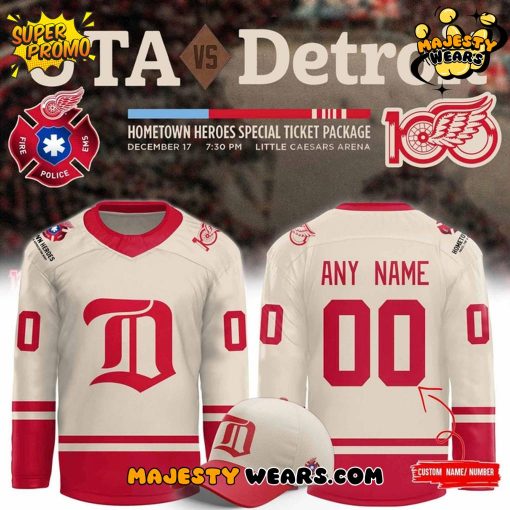 Detroit Red Wings 2025 Hometown Heroes Night Red Hockey Jersey