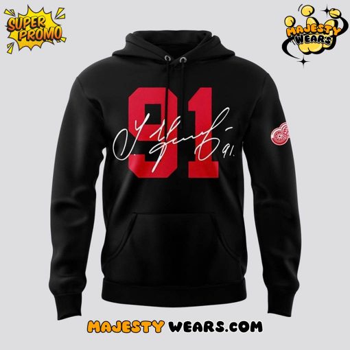 Detroit Red Wings x Sergei Fedorov Signature Black Hoodie