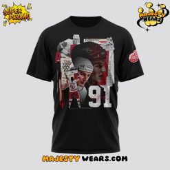 Detroit Red Wings x Sergei Fedorov Signature Black Shirt