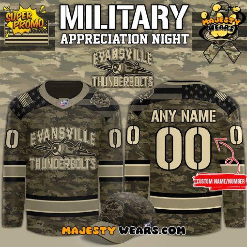 Evansville Thunderbolts x Military Appreciation Custom Hockey Jersey