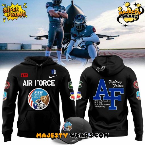 F-16 Fighting Falcon Air Power Legacy Black Hoodie