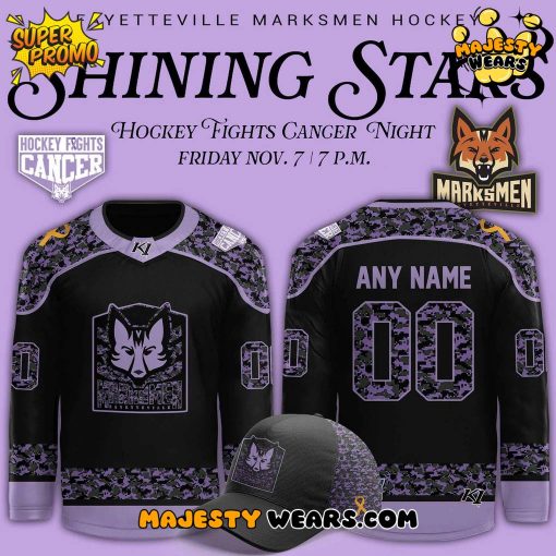 Fayetteville Marksmen x Hockey Fights Cancer Night 2025 Custom Hockey Jersey