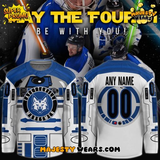 Fayetteville Marksmen x Star Wars Special White Hockey Jersey