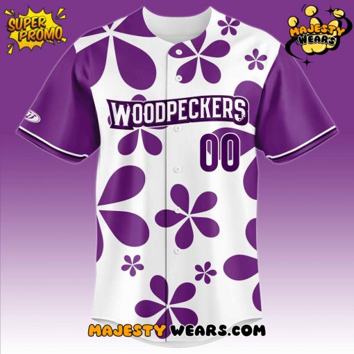 Fayetteville Woodpecker “Purple” Paint the Park Custom Baseball Jersey