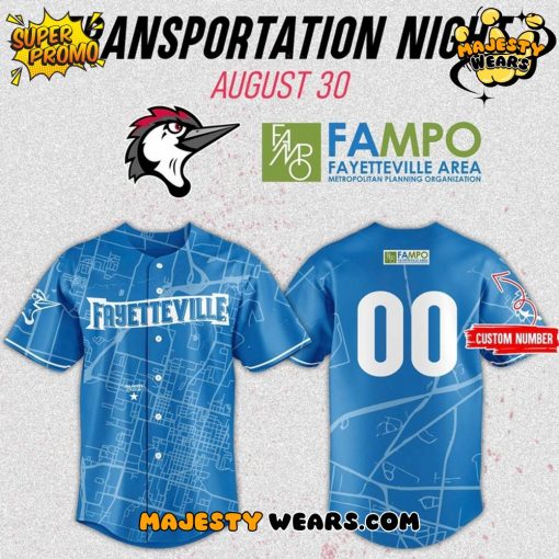 Fayetteville Woodpeckers Transportation Night 2025 Custom Baseball Jersey