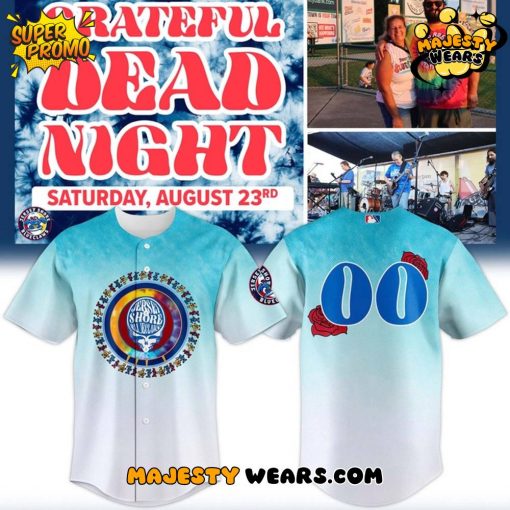 Jersey Shore BlueClaws x Grateful Dead Night 2025 Custom Baseball Jersey