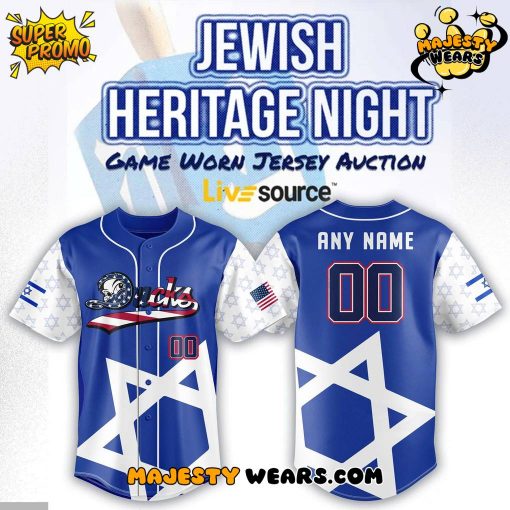 Long Island Ducks Jewish Heritage Night Custom Baseball Jersey