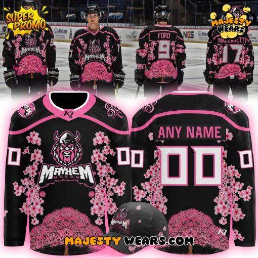 Macon Mayhem x Cherry Blossom Custom Hockey Jersey