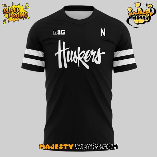 Nebraska Cornhuskers Special New Alternate Dark Mode Helmet Logo T-Shirt