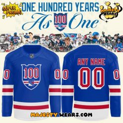 New York Rangers 100 Years “As One” Hockey Jersey – Blue