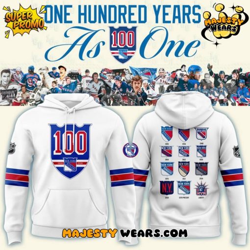 New York Rangers 100 Years “As One” Hoodie – White