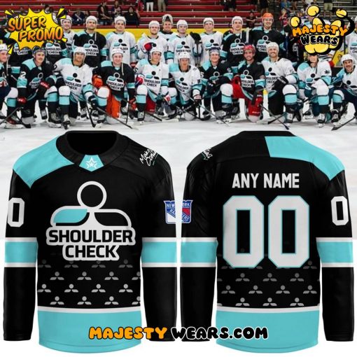 New York Rangers “Shoulder Check” Black Hockey Jersey