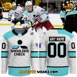 New York Rangers “Shoulder Check” White Hockey Jersey