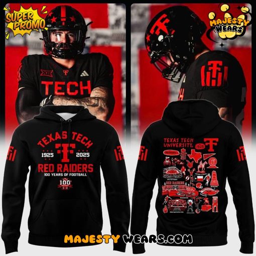 Texas Tech Red Raiders Vive La Fete 100th Anniversary Ŧhrowbacks Impressions Artwork Hoodie