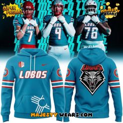 Turquoise University of New Mexico Lobos Football Special Blue Hoodie