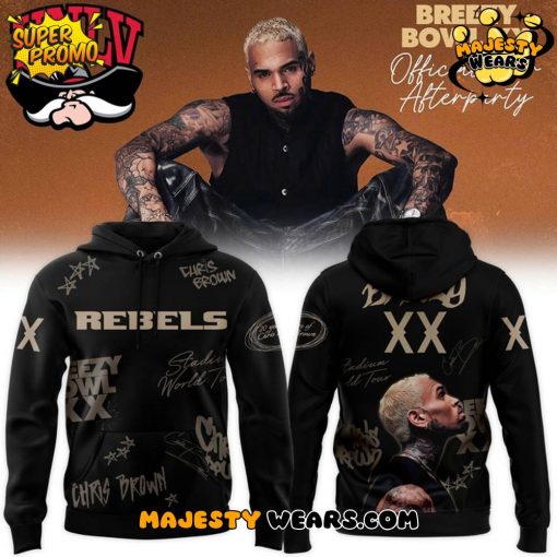 UNLV Rebels x Chris Brown Breezy Bowl XX Tour 2025 Hoodie – Black