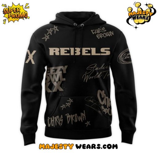 UNLV Rebels x Chris Brown Breezy Bowl XX Tour 2025 Hoodie – Black