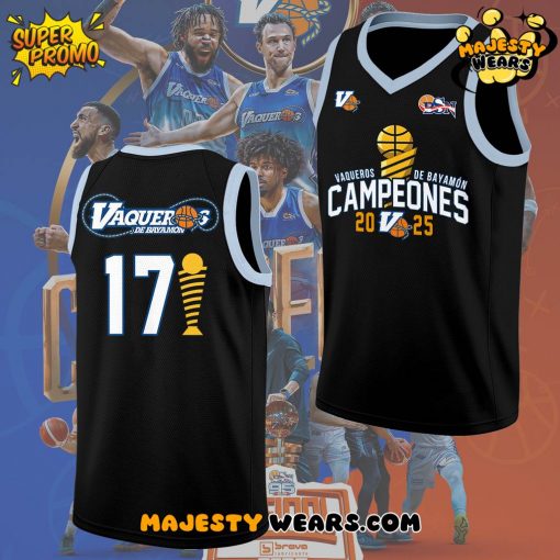 Vaqueros de Bayamon Champions Baloncesto Superior Nacional 2025 Black Basketball Jersey