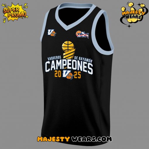 Vaqueros de Bayamon Champions Baloncesto Superior Nacional 2025 Black Basketball Jersey