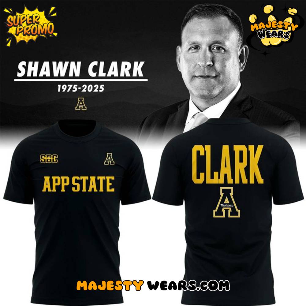 Appalachian State Mountaineers Thank You Shawn Clark Uniform Black T-Shirt Appalachian State Mountaineers Thank You Shawn Clark Uniform Black T-Shirt