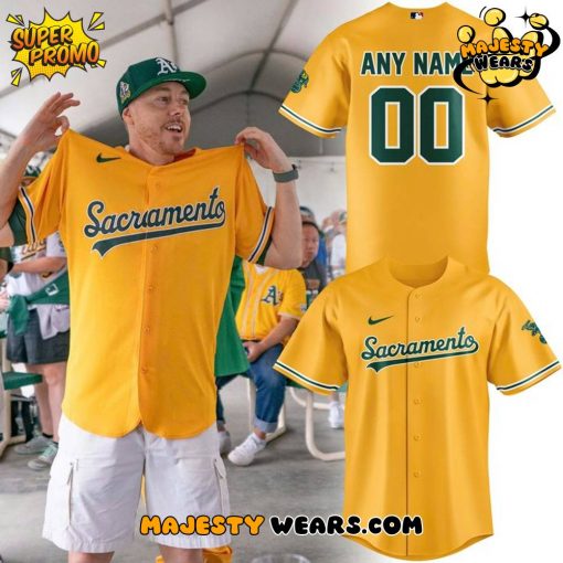Athletics 2026 ‘Sacramento’ Gold Custom Baseball Jersey
