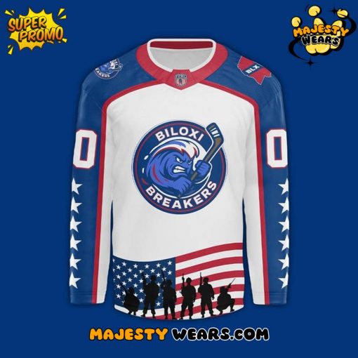 Biloxi Breakers Veterans Day 2025 Custom Hockey Jersey