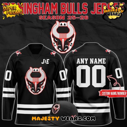 Birmingham Bulls New Season 2025-26 Custom Hockey Jersey – Black