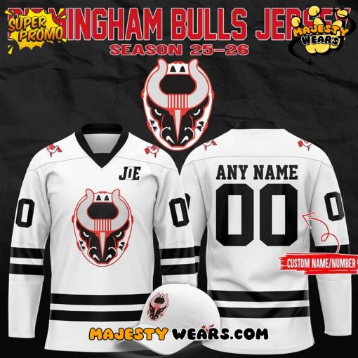 Birmingham Bulls New Season 2025-26 Custom Hockey Jersey – White