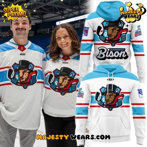 Bloomington Bison New Season 2025-26 White Hoodie