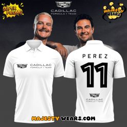 Cadillac Formula 1 Team Sergio Perez White Polo Shirt