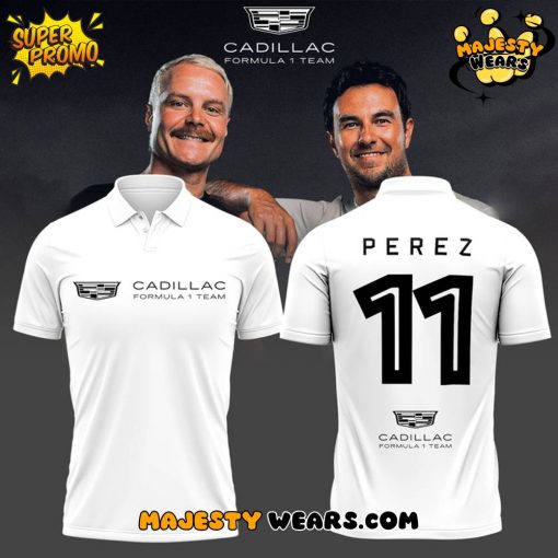 Cadillac Formula 1 Team Sergio Perez White Polo Shirt