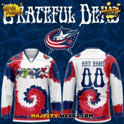 Columbus Blue Jackets x Grateful Dead 2025 Custom Hockey Jersey