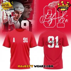Detroit Red Wings 91 Sergei Fedorov Red T-Shirt
