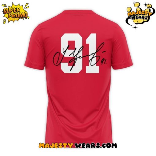 Detroit Red Wings 91 Sergei Fedorov Red T-Shirt