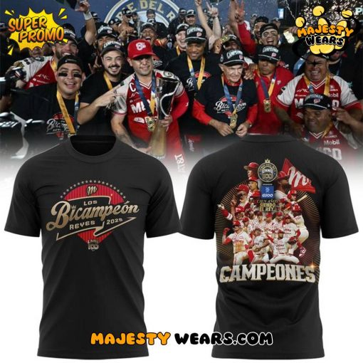 Diablos Rojos del México LMB Bicampeones 2025 Black T-Shirt